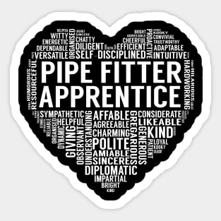 Pipe Fitter Apprentice Heart Sticker